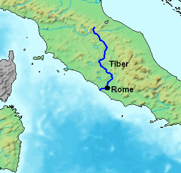 Sungai Tiber di Italia